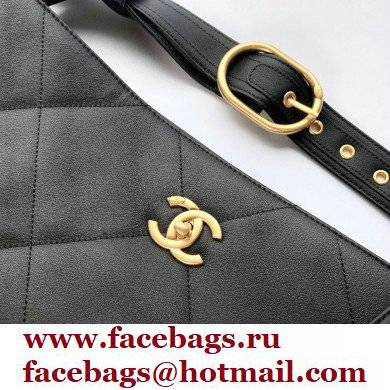chanel Calfskin  &  Gold-Tone Metal Black large hobo handbag 2021